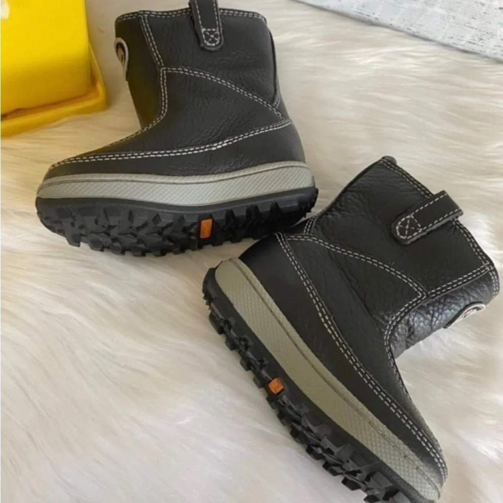 Timberland Leather Children Unisex Pull On Black Boots Size 5M